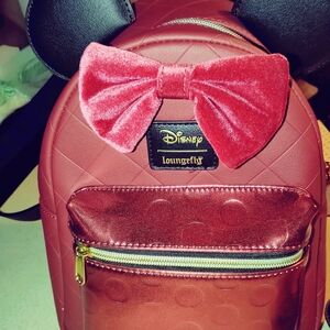 Loungefly Disney Quilted Red and Black Backpack